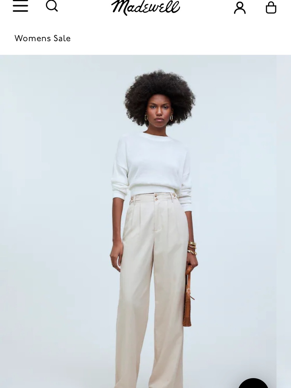 Madewell Women's Harlow Wide Leg Pant in Cream